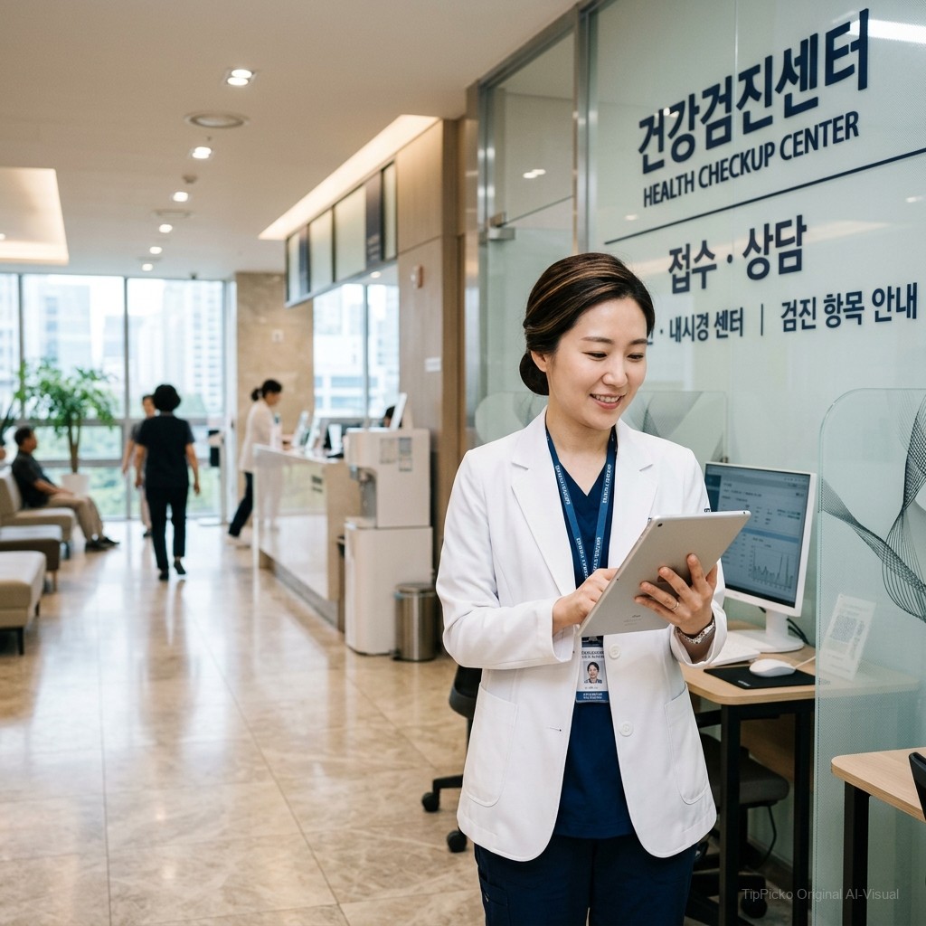 건강검진 장비와 전문 의료진의 모습