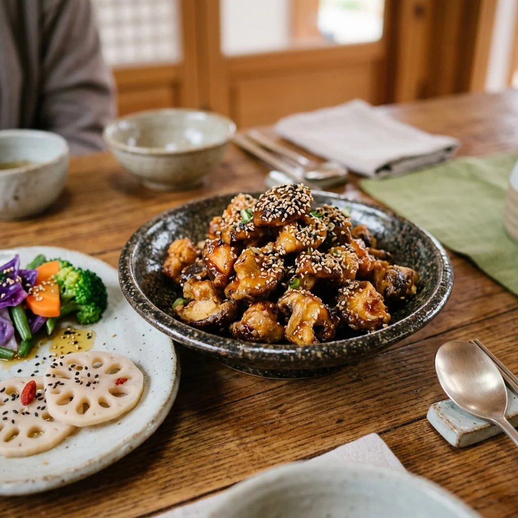 Close-up of Temple Food Dishes