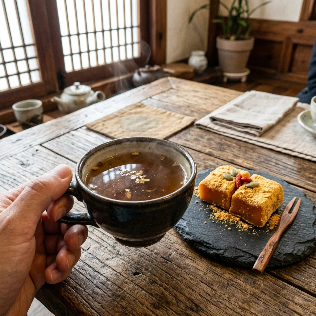 Korean Temple Tea and Rice Cake