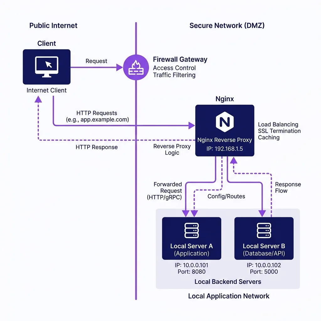 Nginx 보안 프록시 개념도