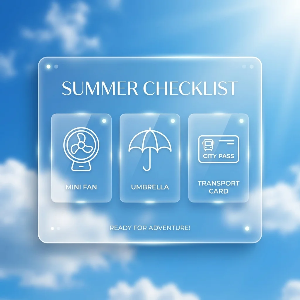 Seoul summer travel checklist banner backdrop
